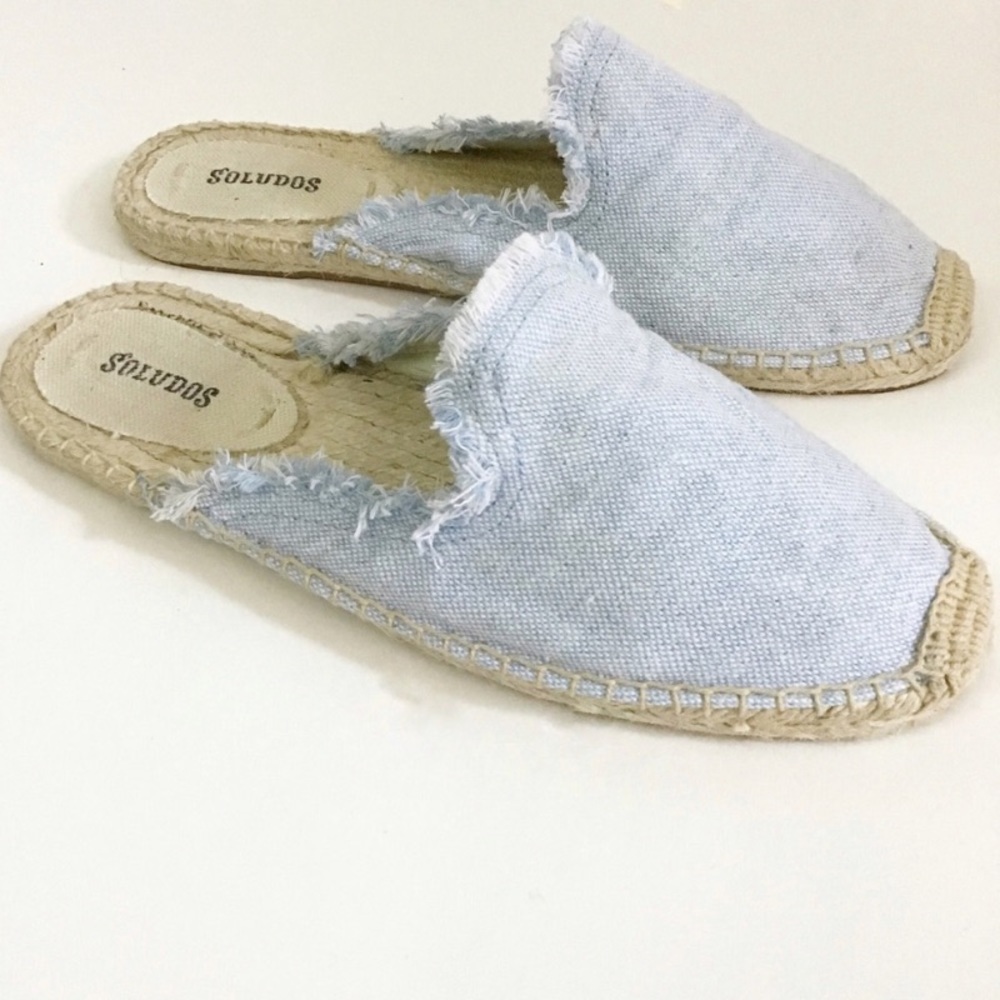 NWOT Saludos Chambray Espadrille Mules
